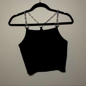 Chain Strapped Rib Cami Top